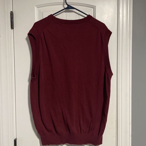 Chaps Mens Sweater XL Sleeveless Pullover Burgundy - Picture 6 of 6